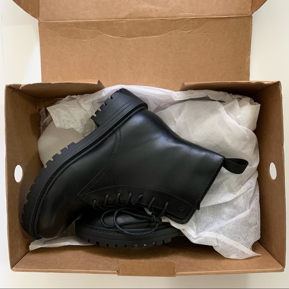 RAID ASOS New In Box Wide Fit Micah lace up flat ankle boots in black Size 5 - Picture 15 of 16